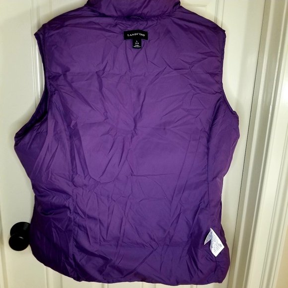 Lands’ End Women’s Goose Down Puffer Vest Purple Sz LARGE 14-16 - Picture 11 of 13